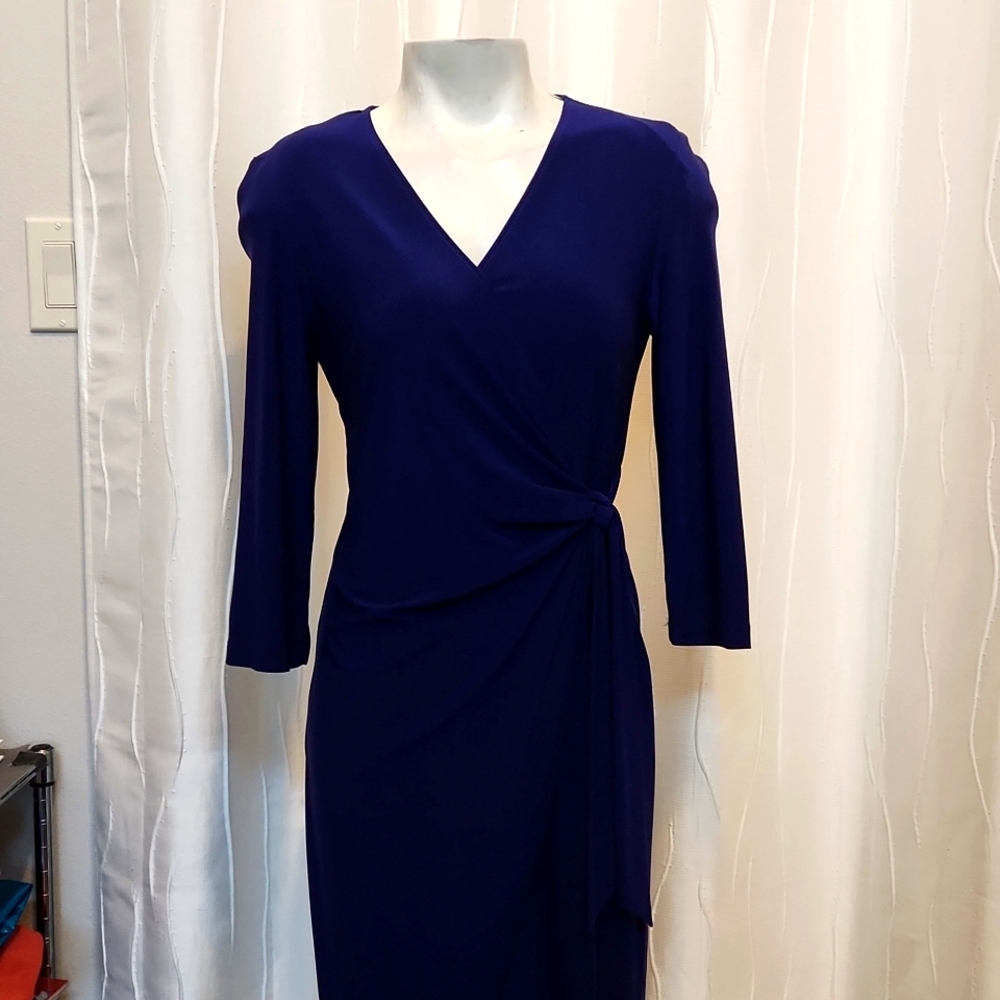 Scarlett Nite Dark Purple Front Knot Dress
